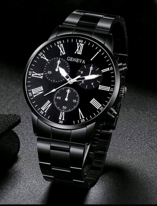 ساعة "العطائي" الملكية - سوداء بالكامل