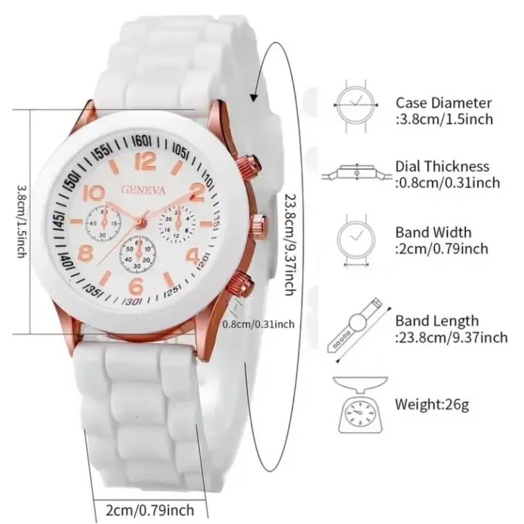 طقم "العطائي"  ساعتين (أسود وأبيض) مع أساور هدية